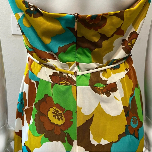 David Meister Retro Floral Halter Dress Sz 12 - Picture 4 of 8